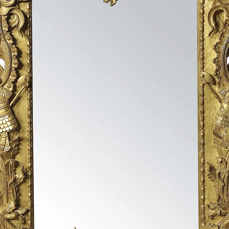 Regency-style gilded wooden mirror, 19th century