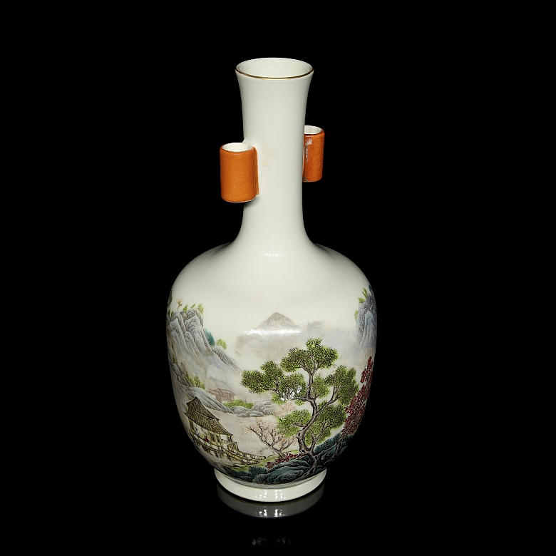 Enameled porcelain vase “Landscape”, with Qianlong mark - 5