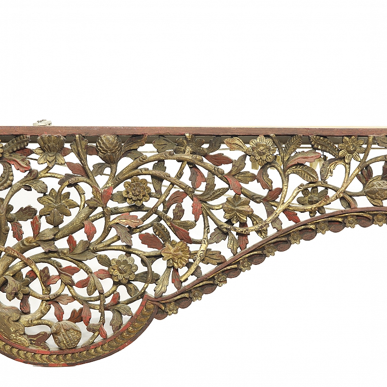 漆木窗帘罩“花卉”， 印度尼西亚， 19世纪 - 1