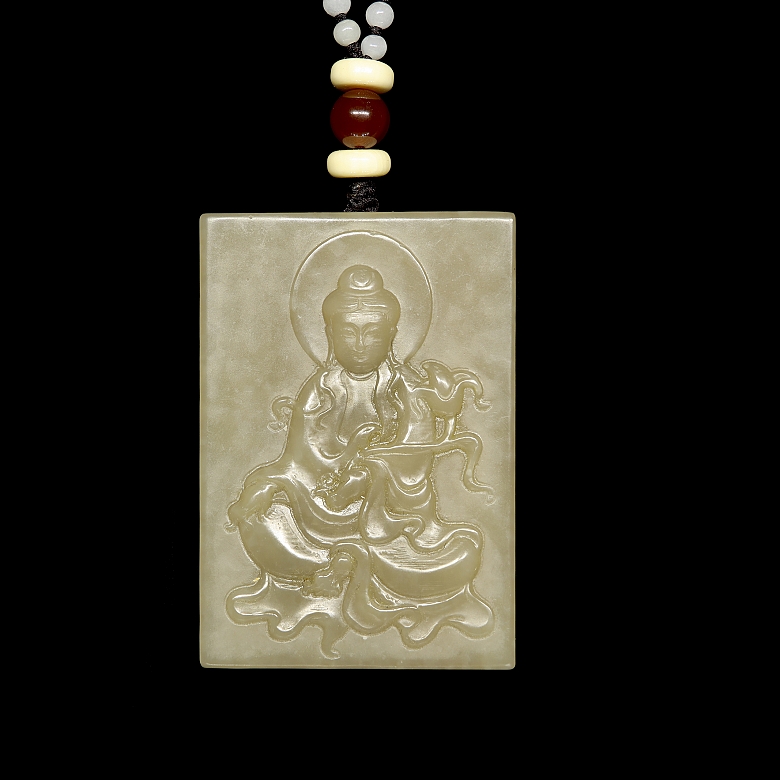 Pendant with jade plaque “Guanyin,” 20th Century - 2
