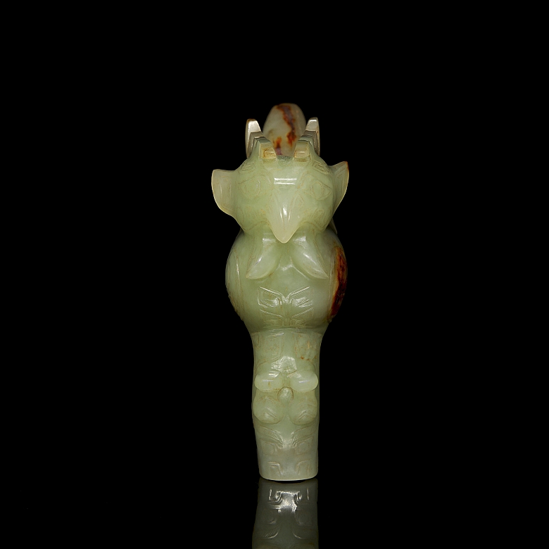 Cabezal de bastón de jade amarillo 