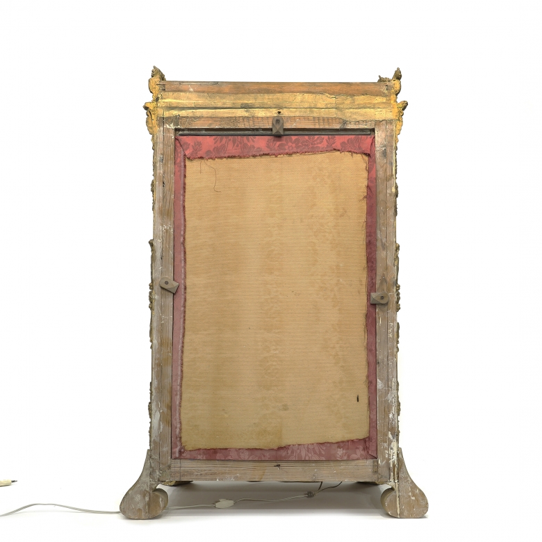 Carved and gilded wood niche, 19th century - 7