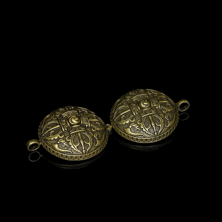 Pequeña caja de bronce, Tíbet, s.XIX-XX