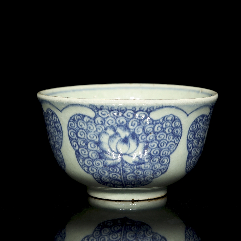 Cuenco de porcelana azul y blanco