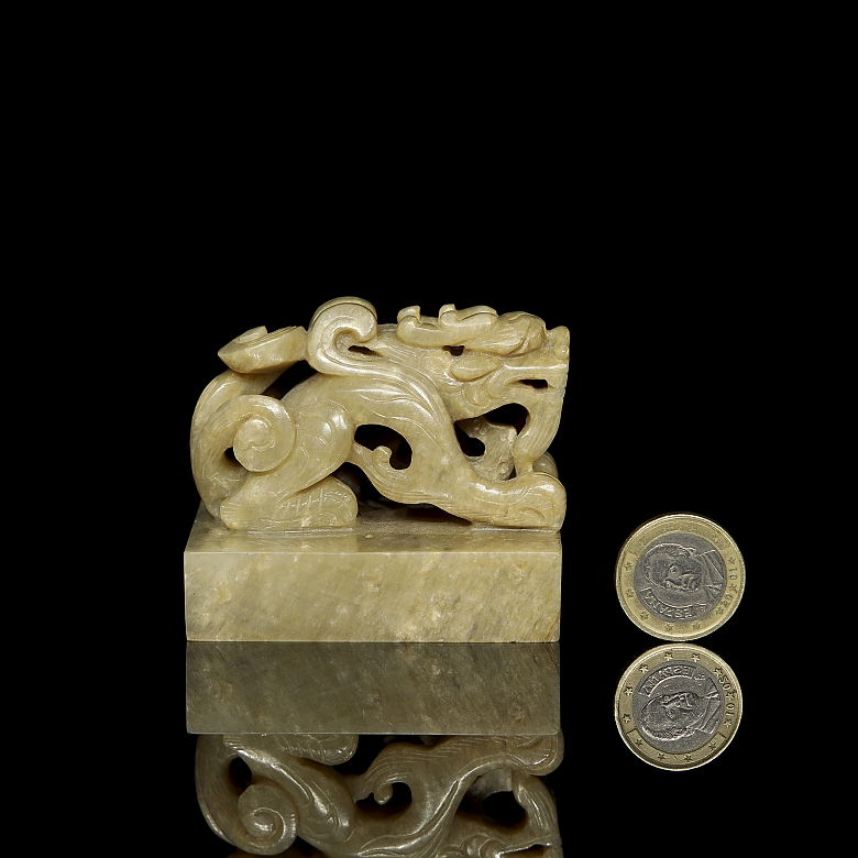 Sello de jade tallado 