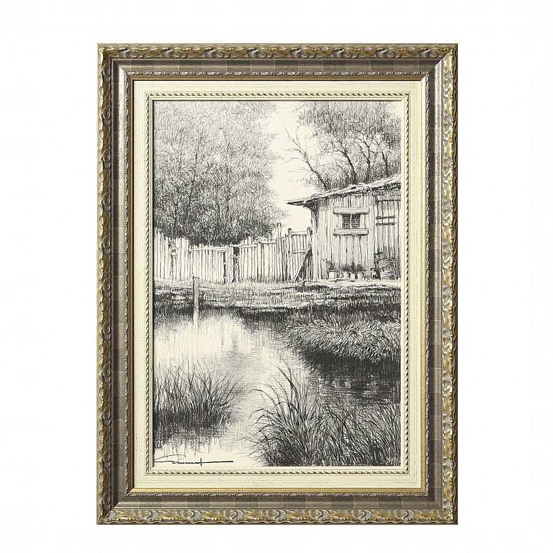 Rafael Garrich (1930–1994) ‘Courtyard facing the lake’