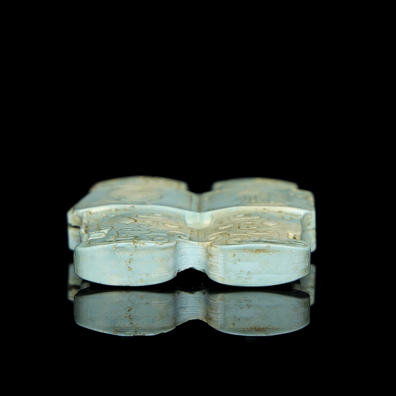 Ornamento de turquesa tallada, dinastía Qing