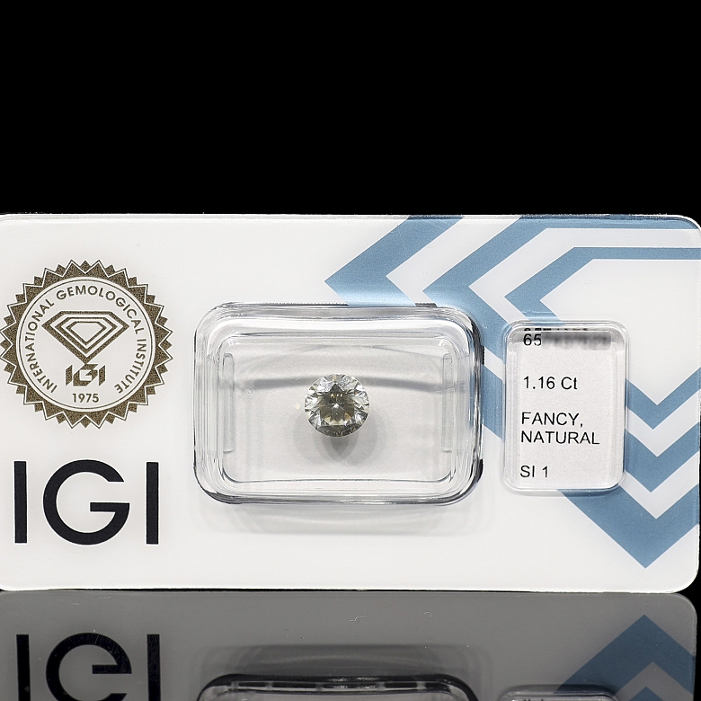 Diamante natural talla brillante, 1.16 ct, certificado IGI