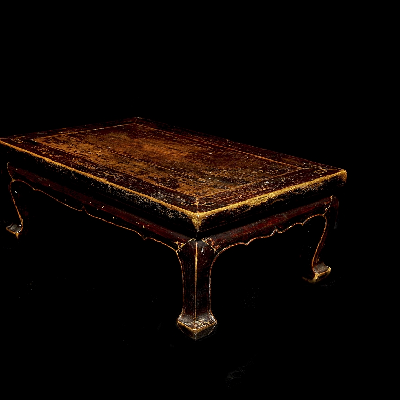 Mesa baja de té de madera, s.XIX-XX