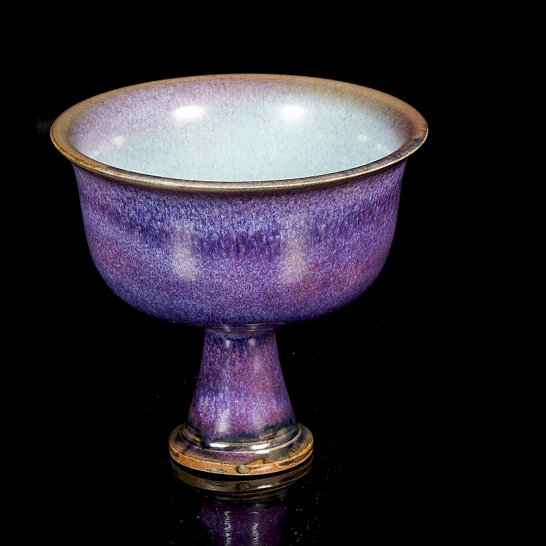 Junyao glazed ceramic cup, Qing dynasty