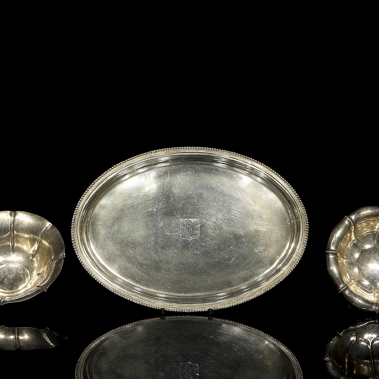 一套三件银器，20世纪