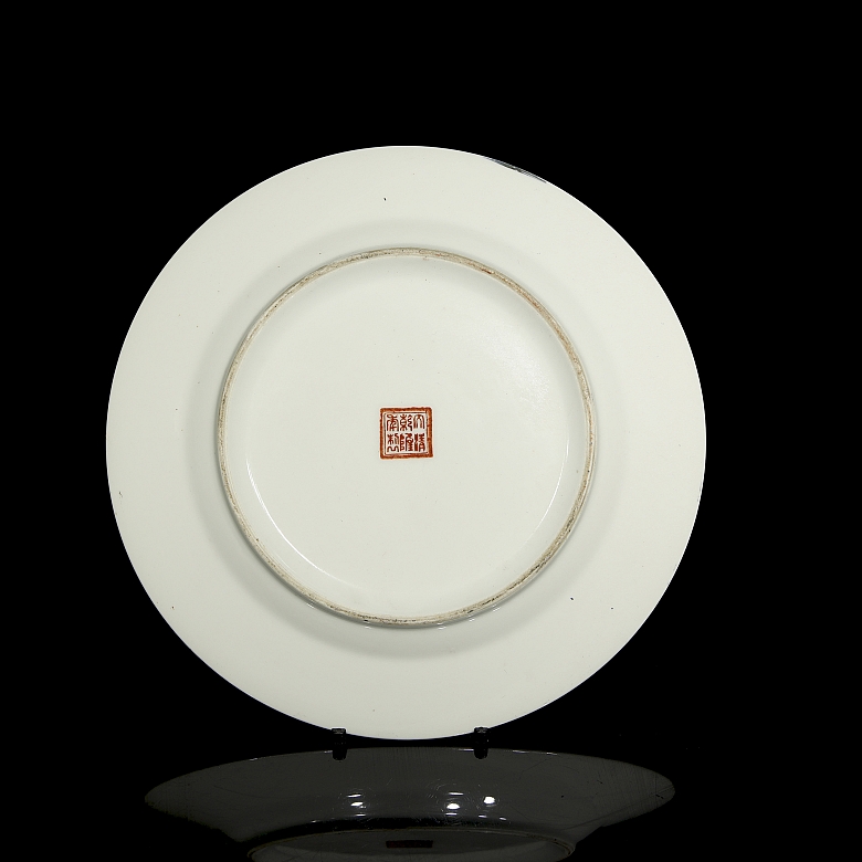 Plato de porcelana para exportación