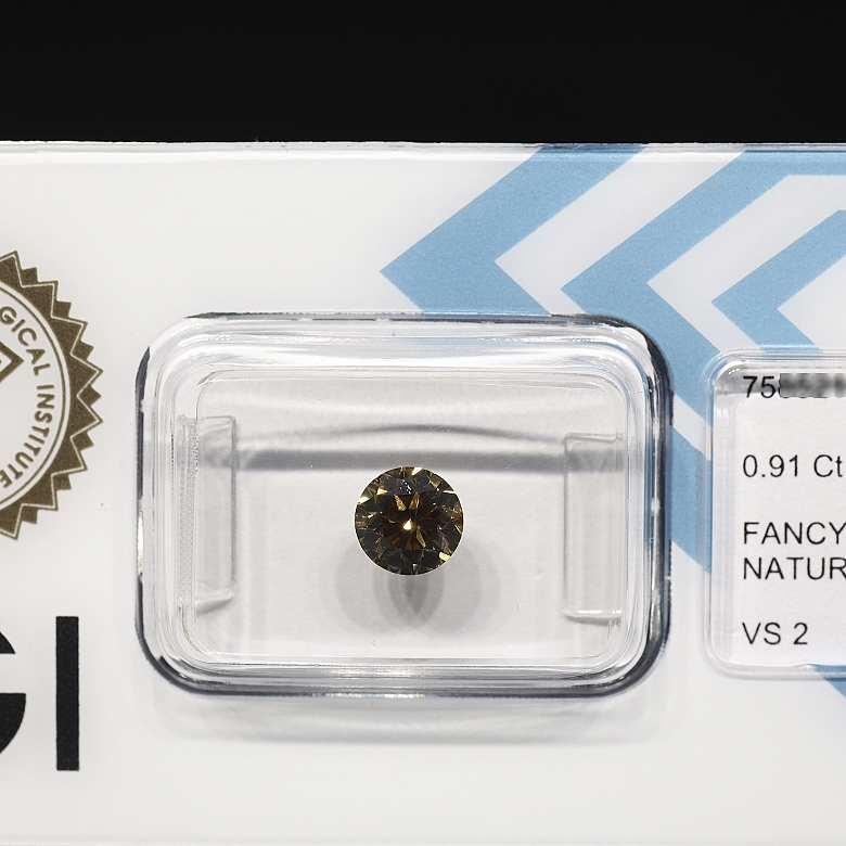 Diamante natural talla brillante, 0.91 ct, certificado IGI