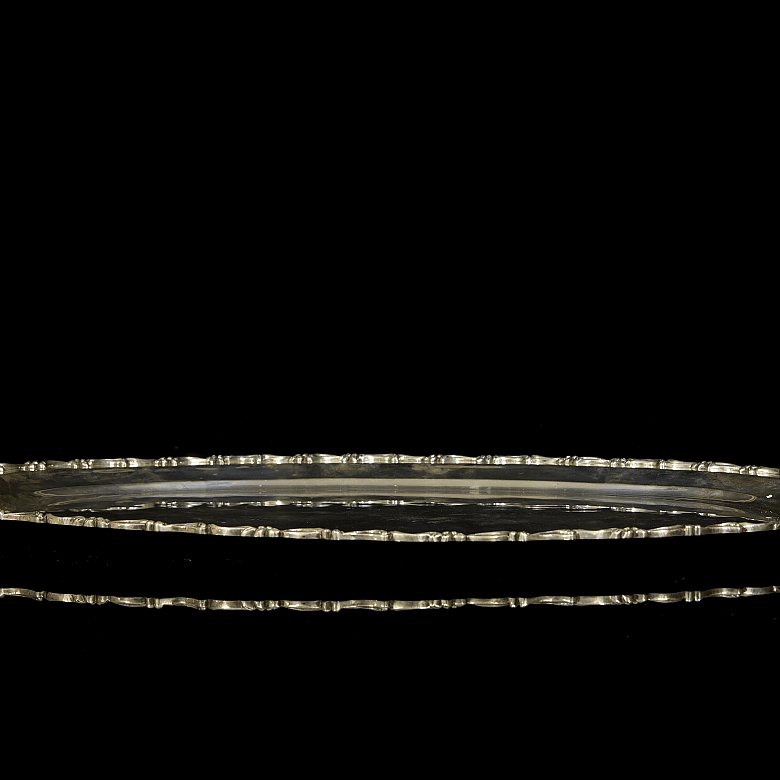 Oval silver tray, 20th century