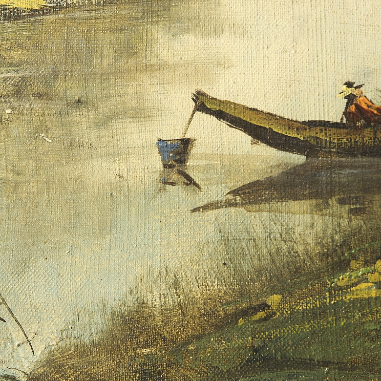 Louis Henry (active 1894) ‘Landscape by the River’