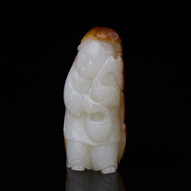 Figura de jade blanco de Hetian 