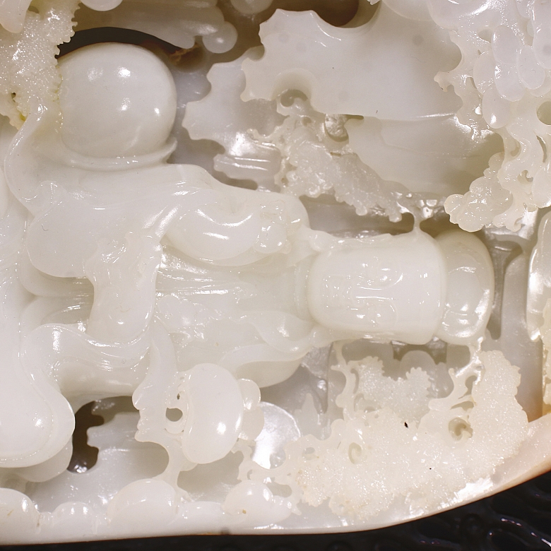 Relieve de jade blanco Hetian 