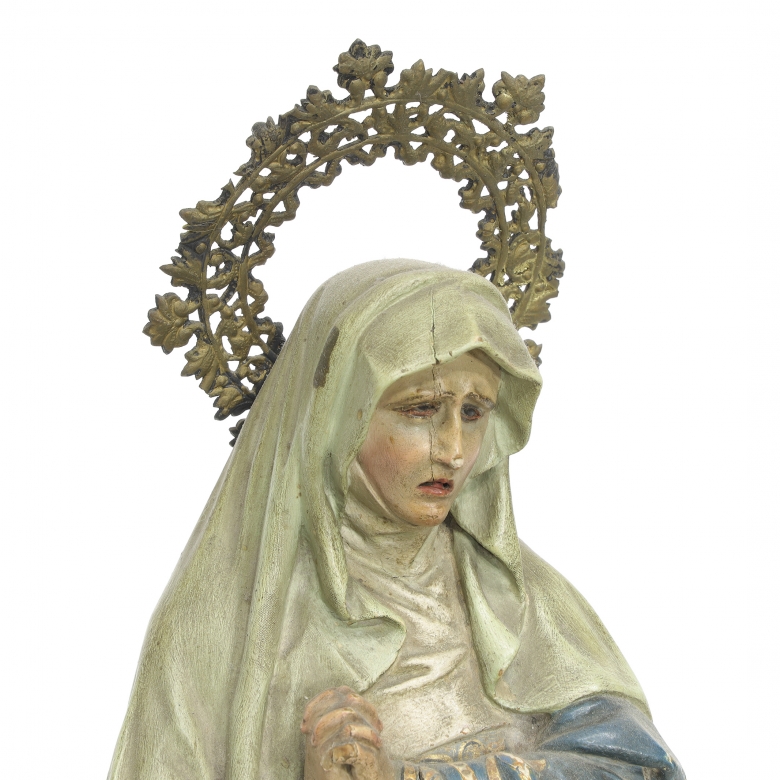 Carved and gilded wood niche, 19th century - 9