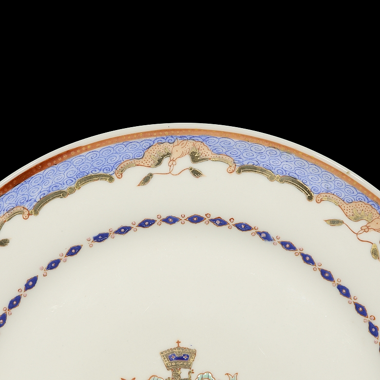 Plato de porcelana para exportación 
