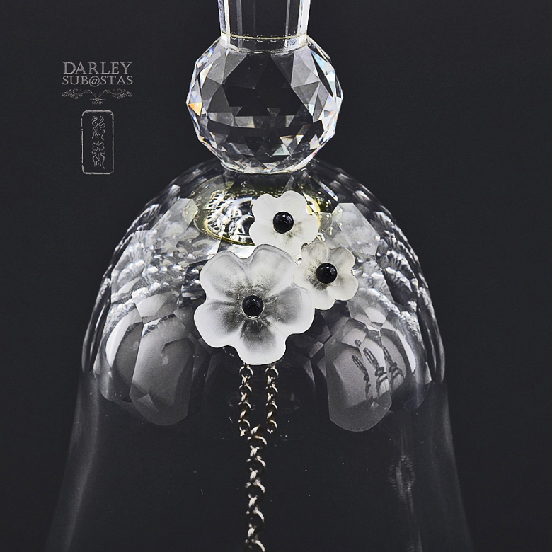 Juego de dos figuras en cristal de Swarovski, dos campanas - 2