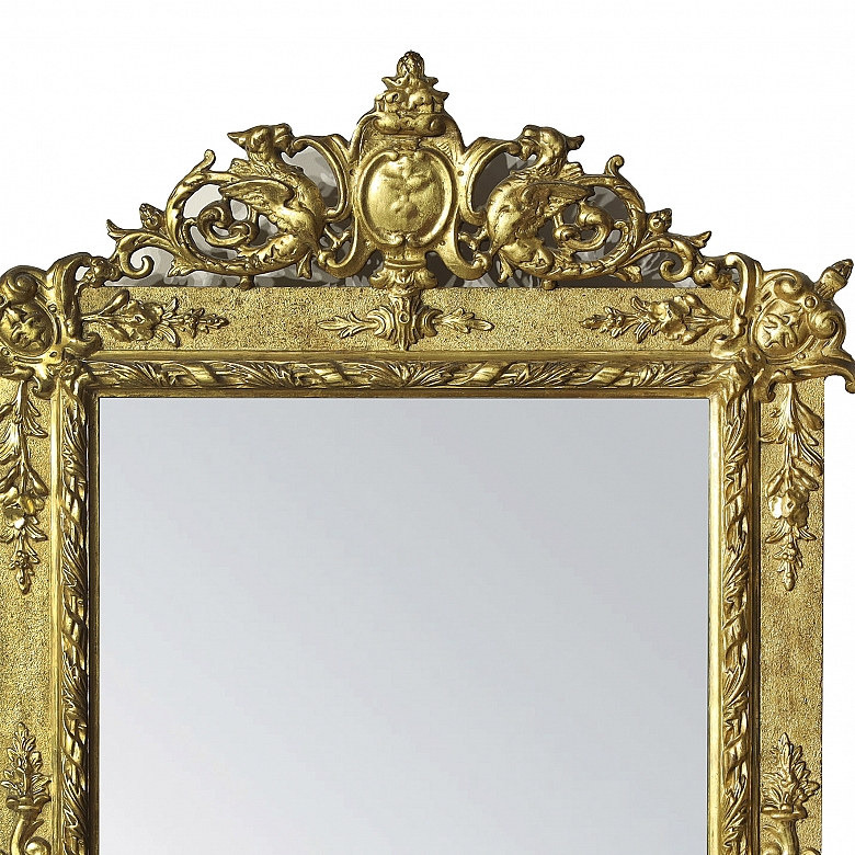 Louis XV style carved and gilded wooden mirror, 19th century