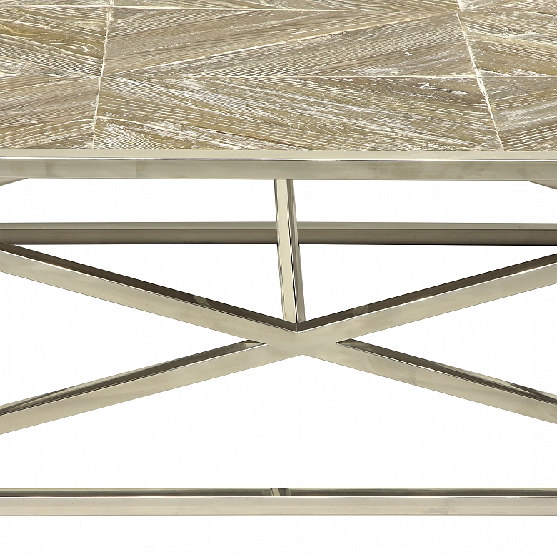 Coffee table in oak and steel legs - 12
