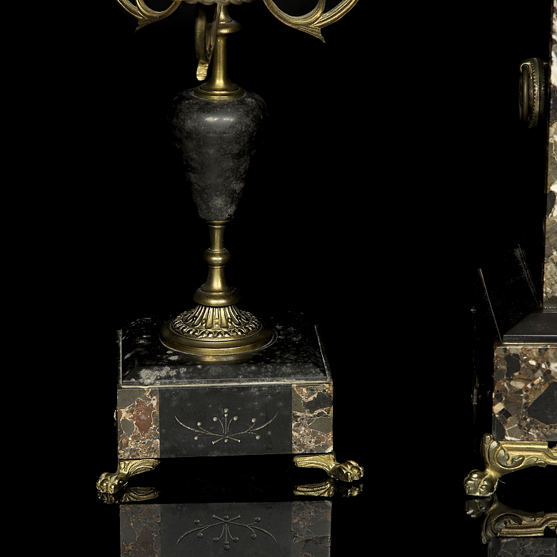 Mantle clock with trim, Napoleon III style, late 19th century - 4