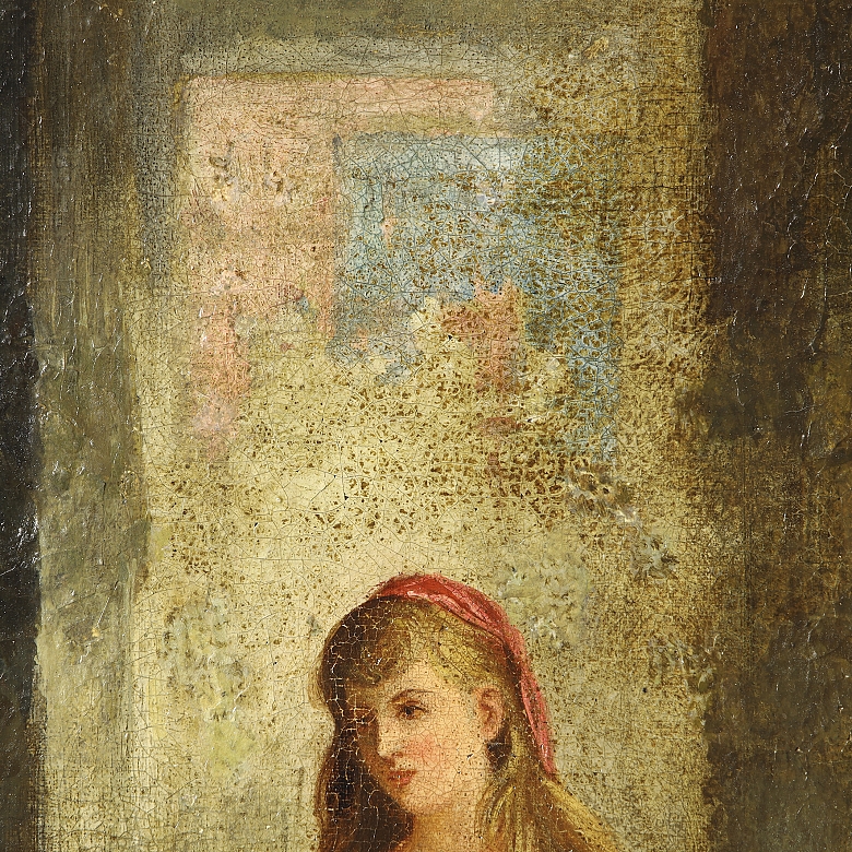 J. Harwey (19th century) ‘Young Man with Mandolin’