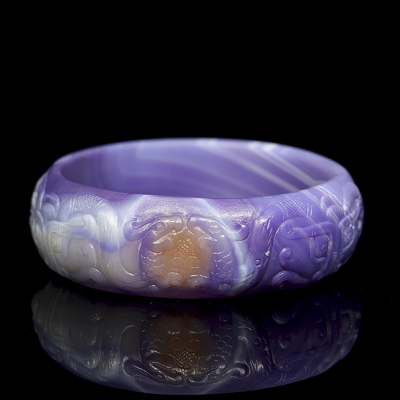 Brazalete de ágata morada 