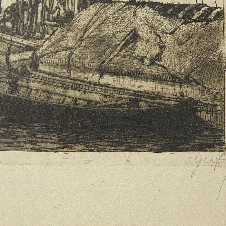 Three Engravings ‘City, port and countryside’, early 20th century - 11