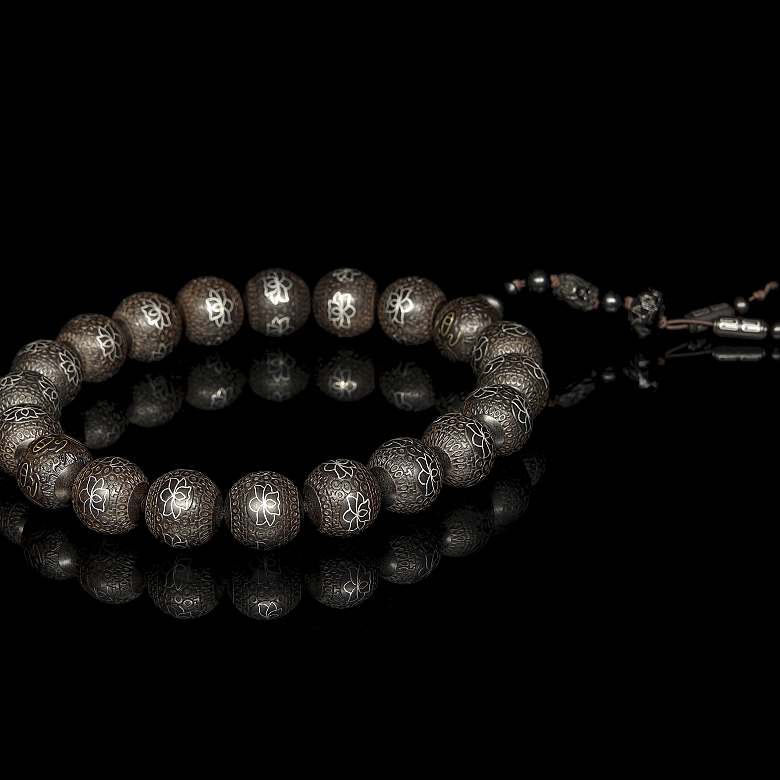 Mala de cuentas de madera