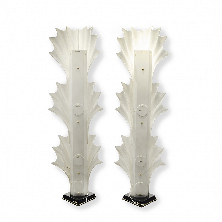 Pair of floor lamps ‘Sea Shells’ by Rougier, circa 1970