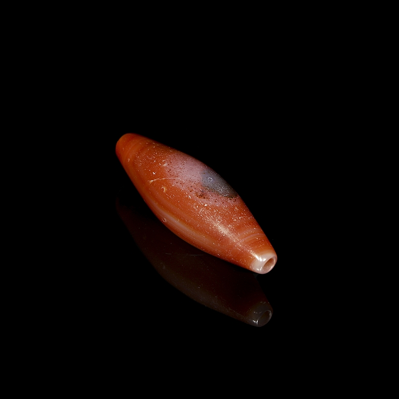 Cuenta Dzi de ágata roja, dinastía Liao