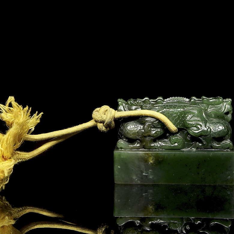 Sello de jade espinaca