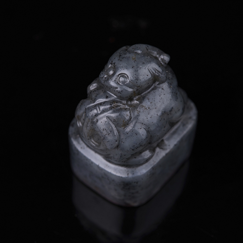 Sello de jade gris de Hetian