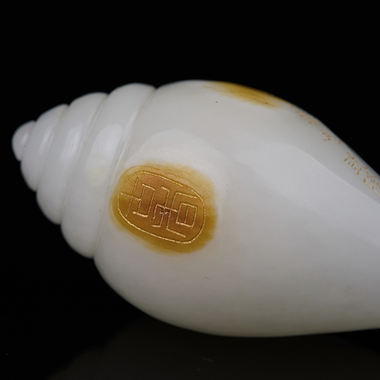 Caracola de jade blanco de Hetian 