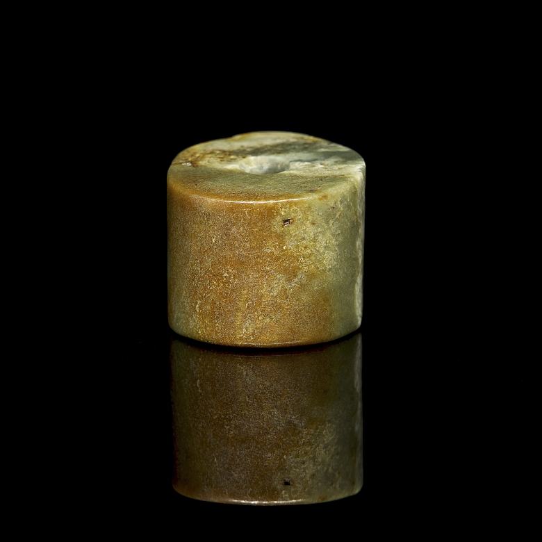 Cuenta tubular de jade, cultura Honsghan