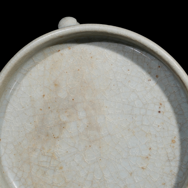 Recipiente trípode de cerámica esmaltada, horno Ru