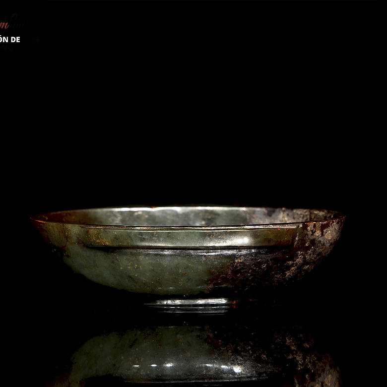 Recipiente de jade verde, dinastía Han