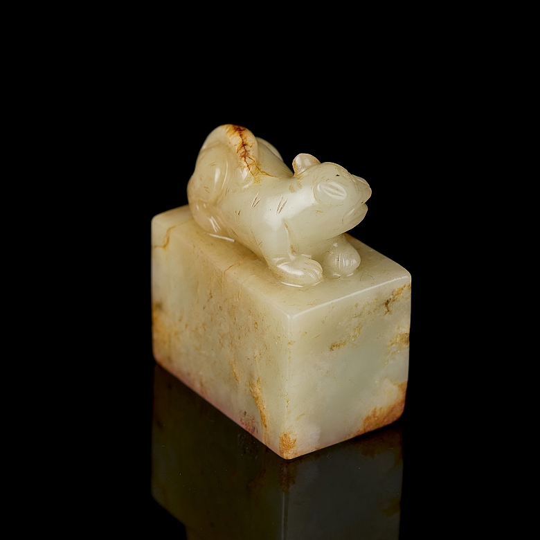 Carved jade seal ‘Auspicious Beast’, Qing dynasty