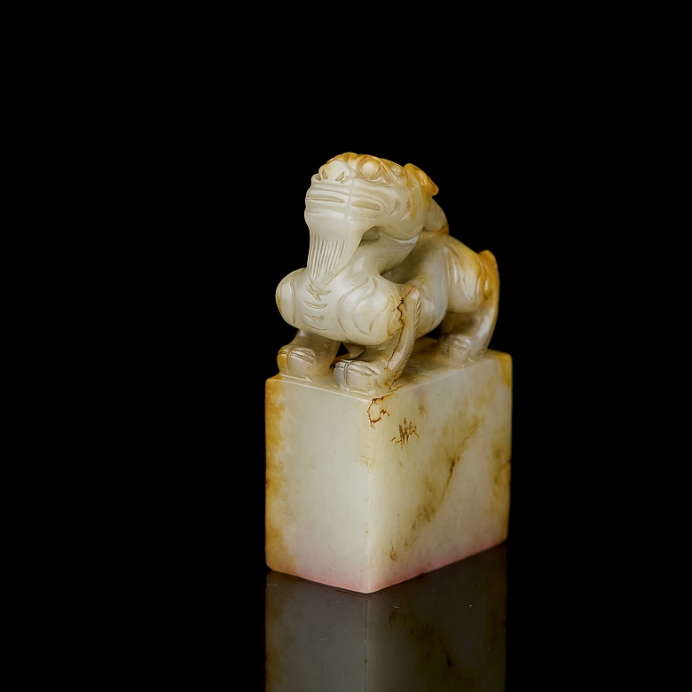 Sello de jade tallado “Gran dragón”, dinastía Qing