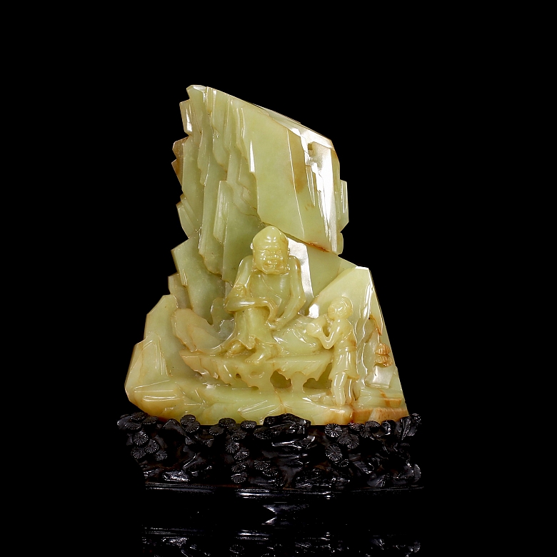 Figura de jade amarillo de Hetian 