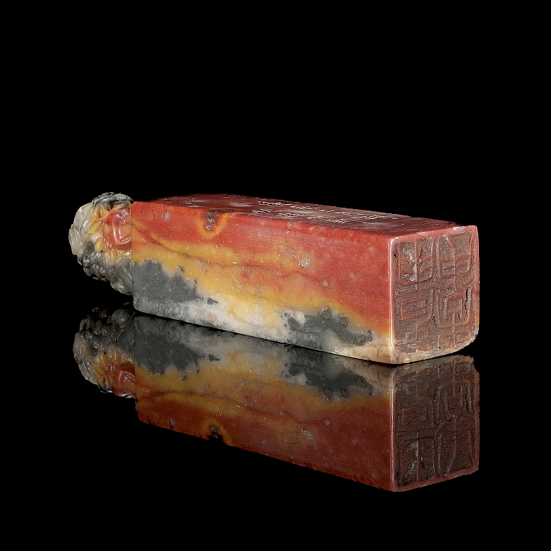 Carved stone seal ‘Foo lion’, Qing dynasty