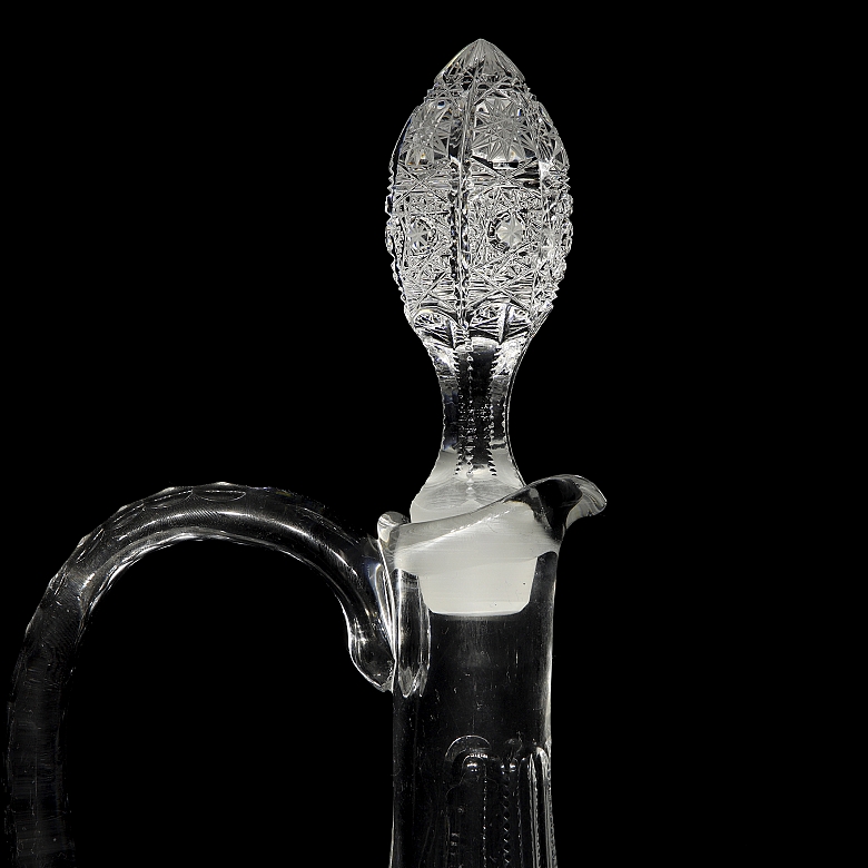 Set of glassware with jug and six glasses, 20th century