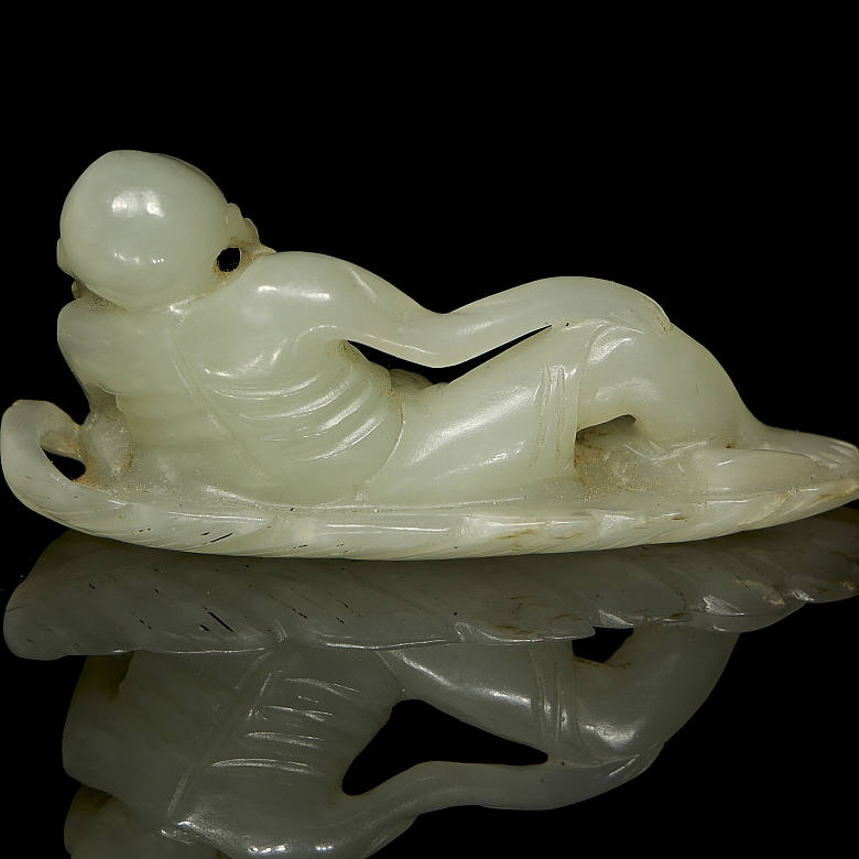 Figura de jade blanco