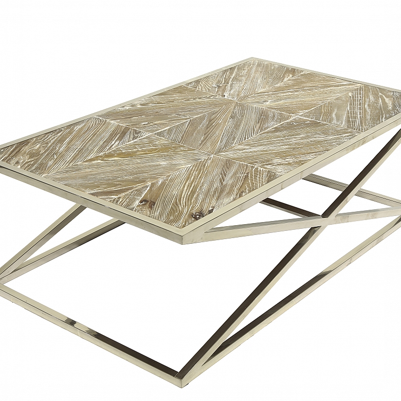 Coffee table in oak and steel legs - 11