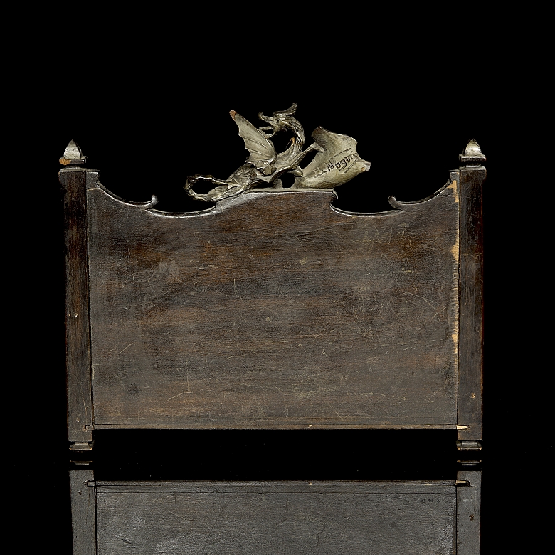 Portacartas de madera y metal, s.XIX