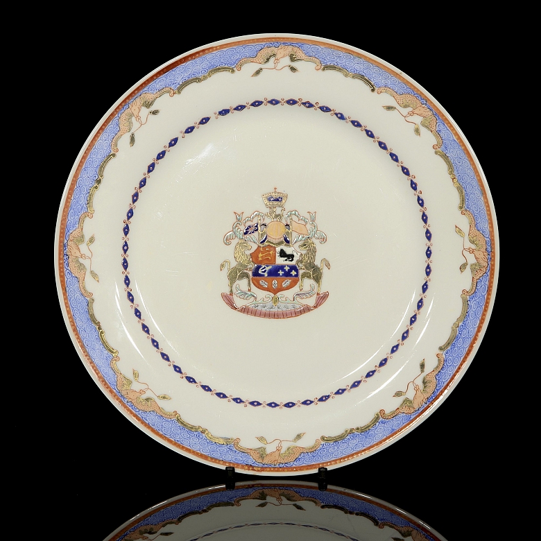 Plato de porcelana para exportación 