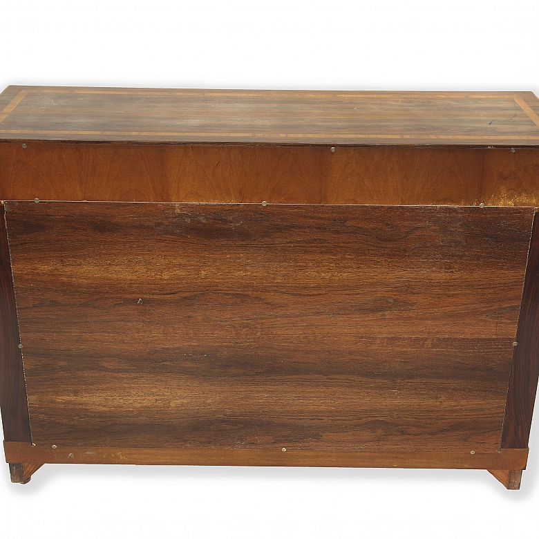 Empire console table with floral marquetry, 20th century