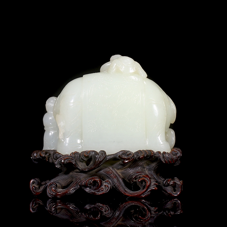 Figura de jade blanco de Hetian 